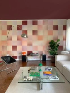 Gradient Check Peach -Belartestudio Shop VibrantLivingrooms GradientCheck BAS01105036 Peach 1