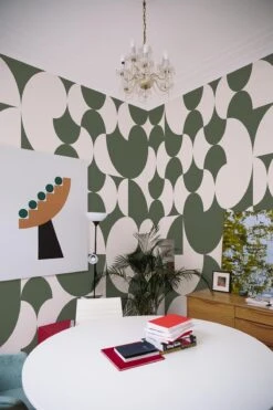 Retro Geometric Dark Green -Belartestudio Shop VintageGarden RetroGeometric BAS00908048 DarkGreen1