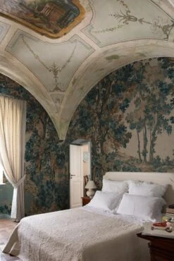 Tapestry Landscape Teal -Belartestudio Shop VintageTapestry TapestryLandscape BAS05702027 Teal 2 R