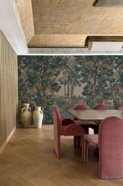 Tapestry Landscape Teal -Belartestudio Shop VintageTapestry TapestryLandscape BAS05702027 Teal 3 R