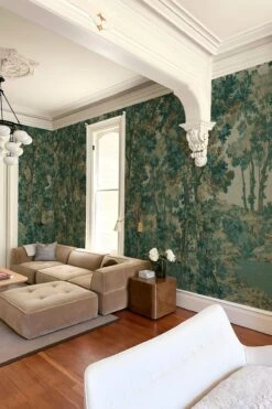 Tapestry Landscape Emerald Green -Belartestudio Shop VintageTapestry TapestryLandscape BAS05704120 EmeraldGreen 1 monsieurblumehome