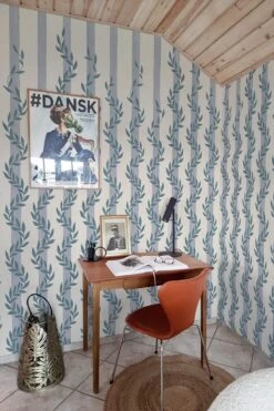 Botanical Stripe Light Blue -Belartestudio Shop WarmBotanicals BotanicalStripe BAS04706022 LightBlue 2