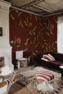 Wild Flowers Marsala Red -Belartestudio Shop WarmBotanicals WildFlowers BAS04707034 MarsalaRed 1