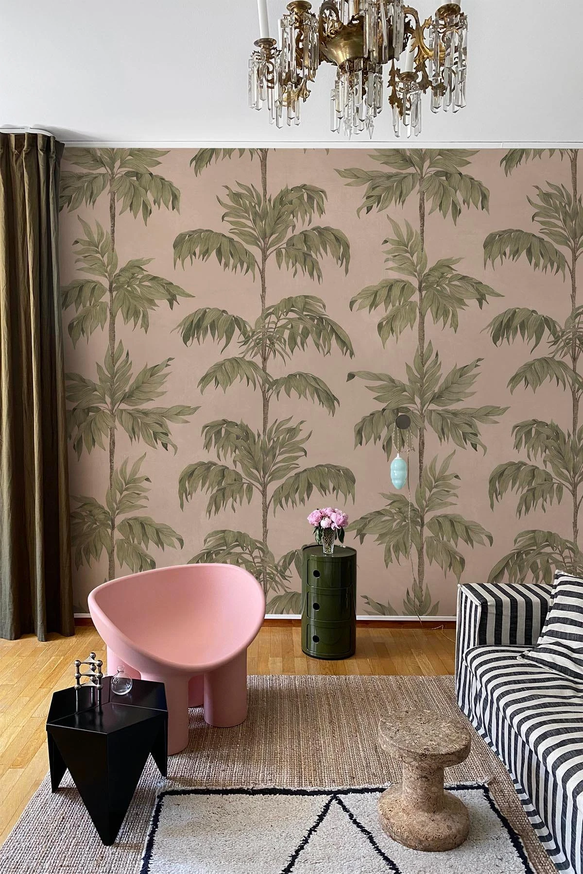 Vintage Palm Tree Soft Pink 1 Vintage Palm Tree Soft Pink