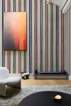 Contemporary Stripe Multi Color Dark