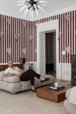 Stripe Meadow Burgundy -Belartestudio Shop belarteSTUDIOxSebastianDollinger StripeMeadow BAS05909035 Burgundy 2